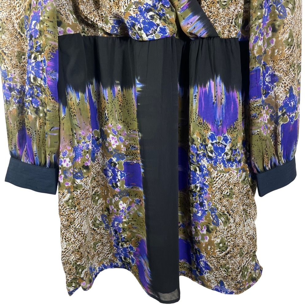 W118 by‎ Walter Baker Abstract Floral Long Sleeve Mini Dress Cut Out Size M - Picture 3 of 10